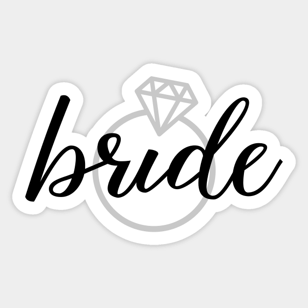 Bride with Diamond Engagement Ring Sticker by designminds1